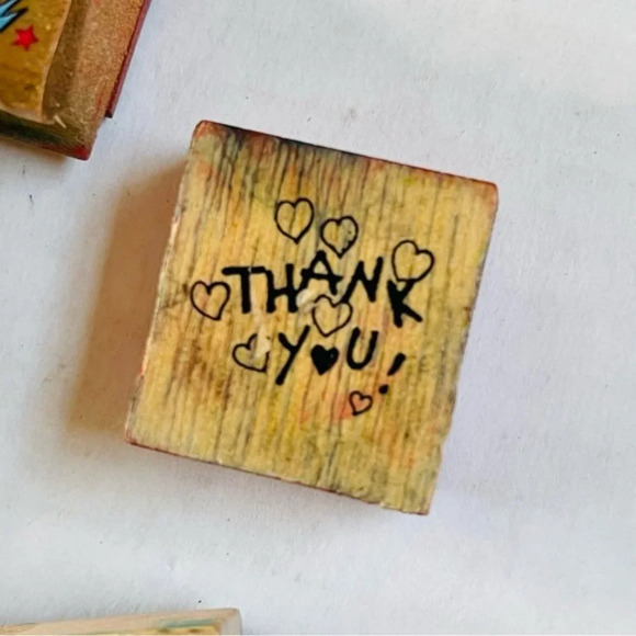 Assorted Greetings Rubber Stamp Wooden Mounted Scrapbooking Arts Crafts Lot 4 - Picture 3 of 7